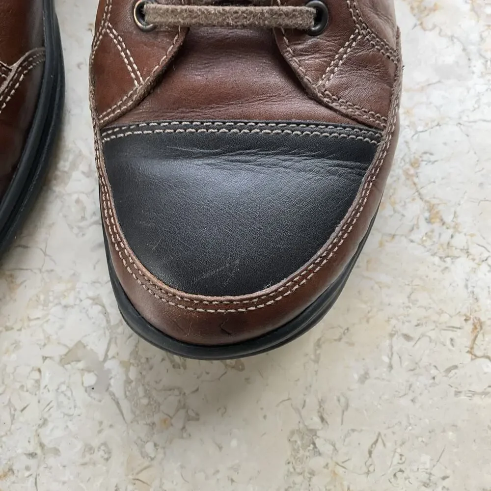 Finn Comfort Alamo Size US 9 UK 8.5 Men's‎ Brown W/ Black toe cap Leather Shoes